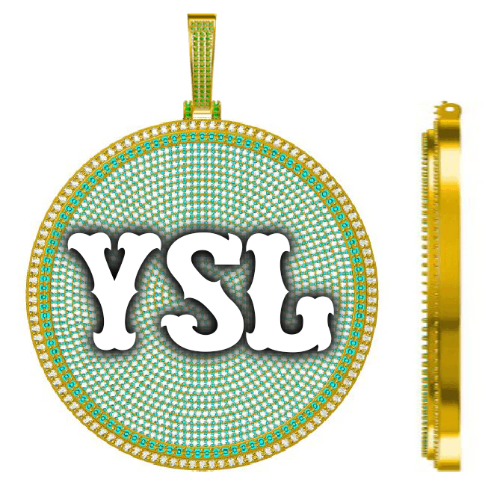 CUSTOM LETTER NECKLACE 3D BIG DISC