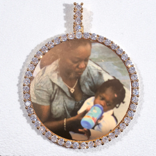 LARGE 3D CIRCLE CUSTOM PICTURE PENDANT