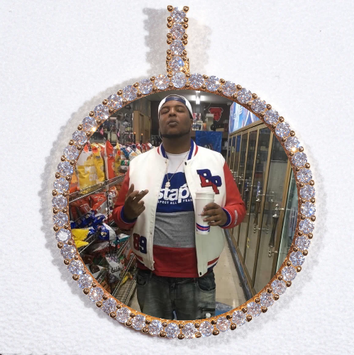 LARGE 3D CIRCLE CUSTOM PICTURE PENDANT