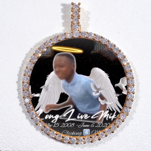 LARGE 3D CIRCLE CUSTOM PICTURE PENDANT