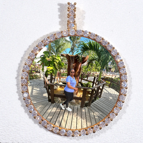 LARGE 3D CIRCLE CUSTOM PICTURE PENDANT