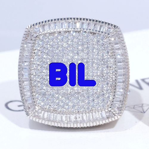 CUSTOM LETTER 3D ICED RING