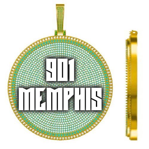 CUSTOM LETTER NECKLACE 3D BIG DISC