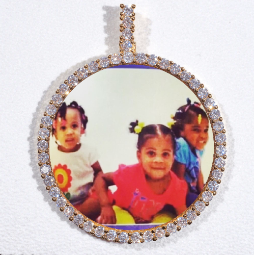 LARGE 3D CIRCLE CUSTOM PICTURE PENDANT