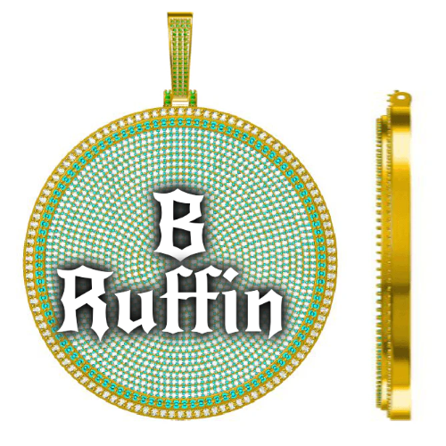 CUSTOM LETTER NECKLACE 3D BIG DISC