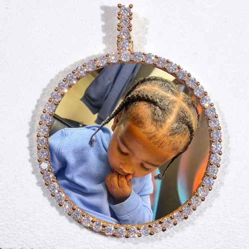 LARGE 3D CIRCLE CUSTOM PICTURE PENDANT