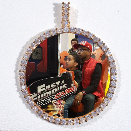 LARGE 3D CIRCLE CUSTOM PICTURE PENDANT