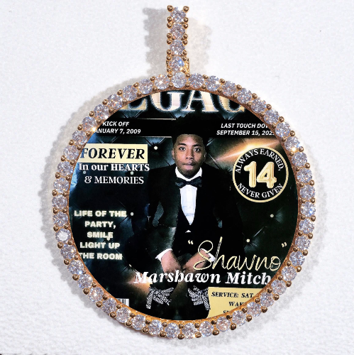LARGE 3D CIRCLE CUSTOM PICTURE PENDANT