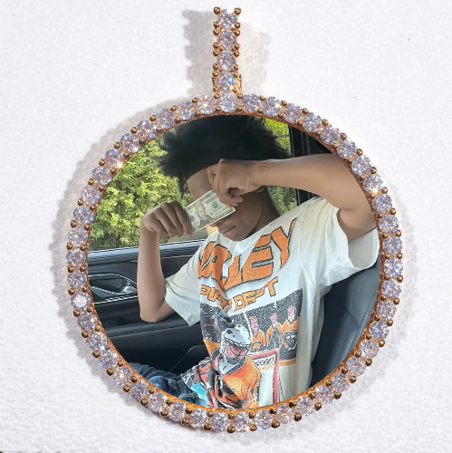 LARGE 3D CIRCLE CUSTOM PICTURE PENDANT