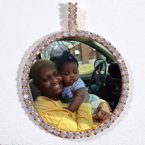 LARGE 3D CIRCLE CUSTOM PICTURE PENDANT