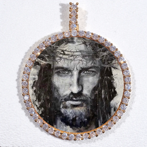 LARGE 3D CIRCLE CUSTOM PICTURE PENDANT