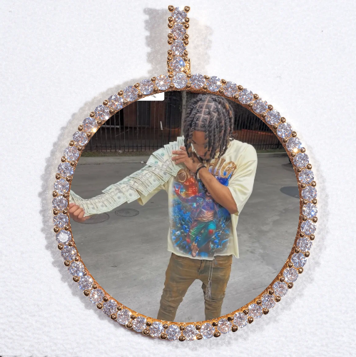 LARGE 3D CIRCLE CUSTOM PICTURE PENDANT