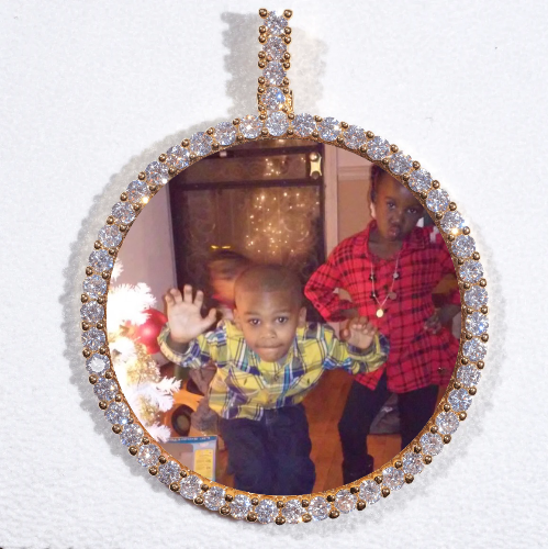 LARGE 3D CIRCLE CUSTOM PICTURE PENDANT