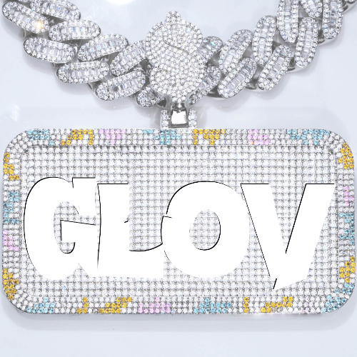 CUSTOM LETTER NECKLACE 3D COLORFUL SQUARE