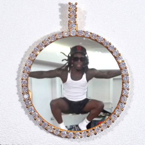 LARGE 3D CIRCLE CUSTOM PICTURE PENDANT