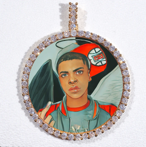 LARGE 3D CIRCLE CUSTOM PICTURE PENDANT
