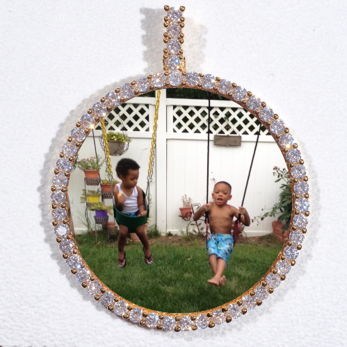 LARGE 3D CIRCLE CUSTOM PICTURE PENDANT