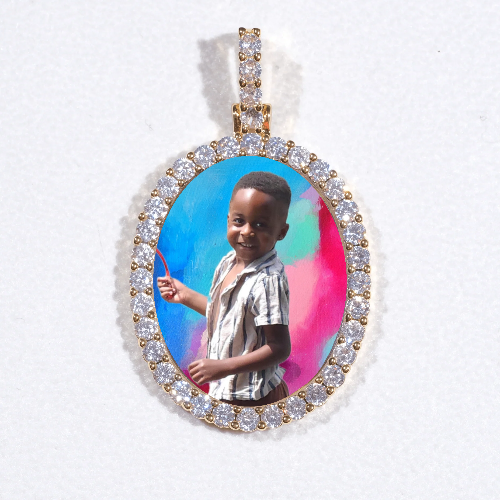 3D Oval Custom Picture Pendant