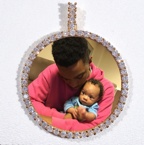 LARGE 3D CIRCLE CUSTOM PICTURE PENDANT