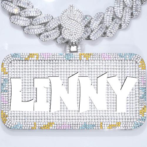 CUSTOM LETTER NECKLACE 3D COLORFUL SQUARE