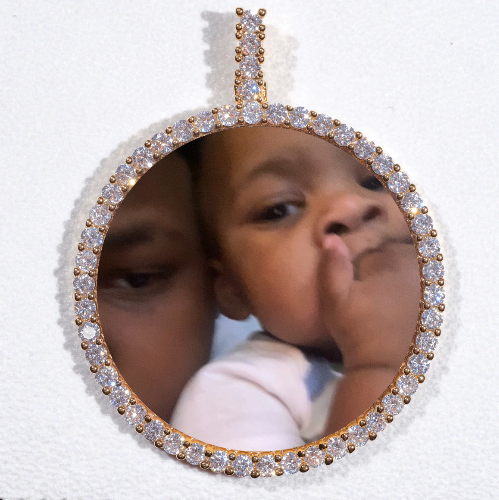 LARGE 3D CIRCLE CUSTOM PICTURE PENDANT