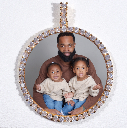 LARGE 3D CIRCLE CUSTOM PICTURE PENDANT