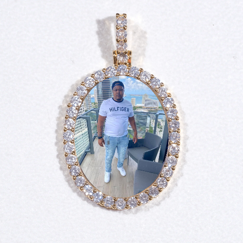 3D Oval Custom Picture Pendant