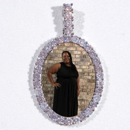 Large 3D Oval Custom Picture Pendant