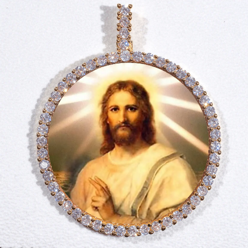 LARGE 3D CIRCLE CUSTOM PICTURE PENDANT