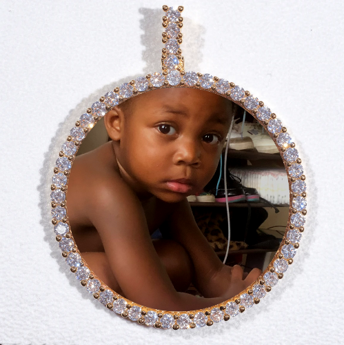 LARGE 3D CIRCLE CUSTOM PICTURE PENDANT