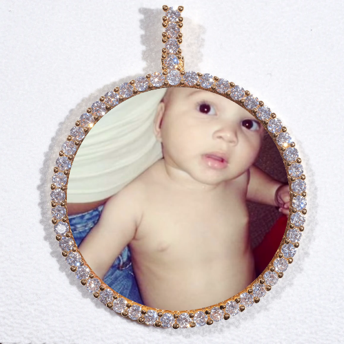 LARGE 3D CIRCLE CUSTOM PICTURE PENDANT