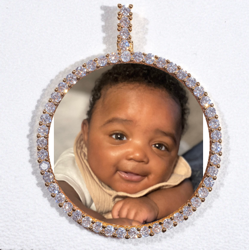 LARGE 3D CIRCLE CUSTOM PICTURE PENDANT