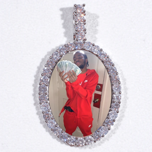 Large 3D Oval Custom Picture Pendant