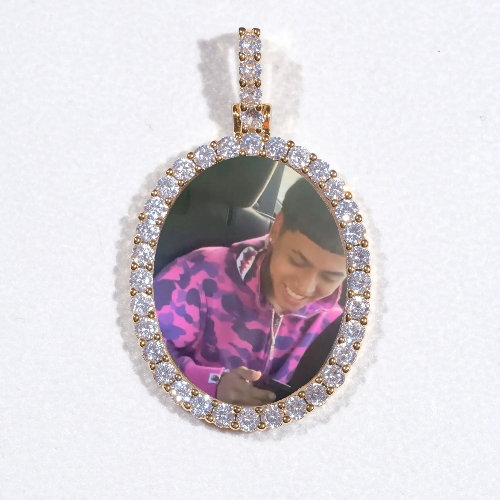 3D Oval Custom Picture Pendant