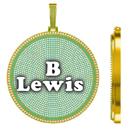CUSTOM LETTER NECKLACE 3D BIG DISC