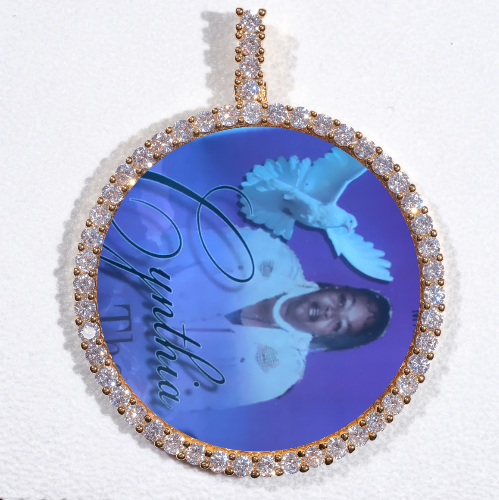 LARGE 3D CIRCLE CUSTOM PICTURE PENDANT