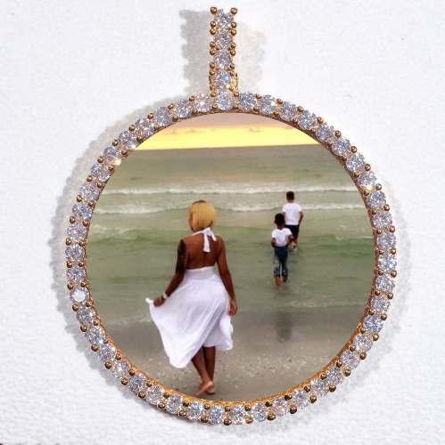 LARGE 3D CIRCLE CUSTOM PICTURE PENDANT