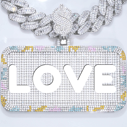 CUSTOM LETTER NECKLACE 3D COLORFUL SQUARE