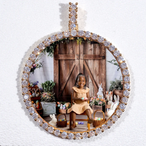 LARGE 3D CIRCLE CUSTOM PICTURE PENDANT