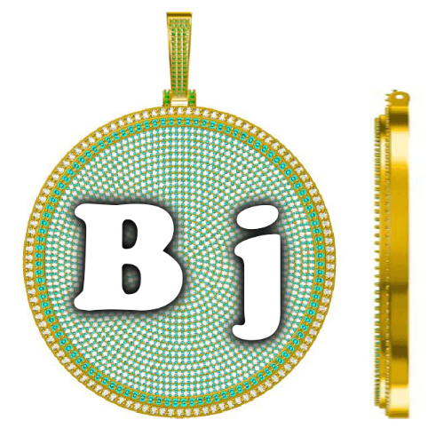 CUSTOM LETTER NECKLACE 3D BIG DISC
