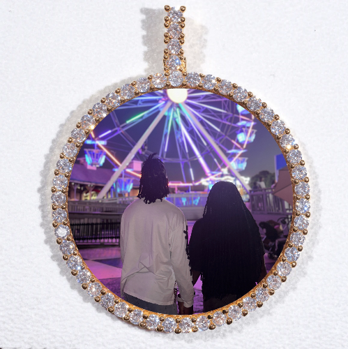 LARGE 3D CIRCLE CUSTOM PICTURE PENDANT