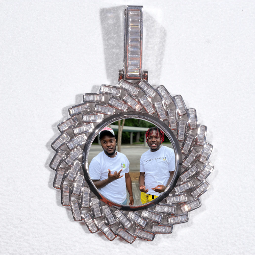 Large 3D Baguette Custom Picture Pendant