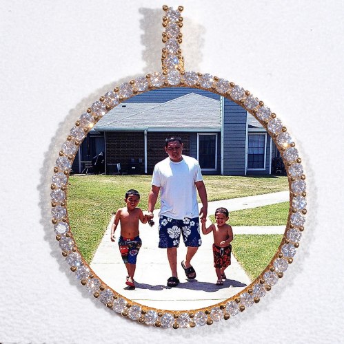 LARGE 3D CIRCLE CUSTOM PICTURE PENDANT