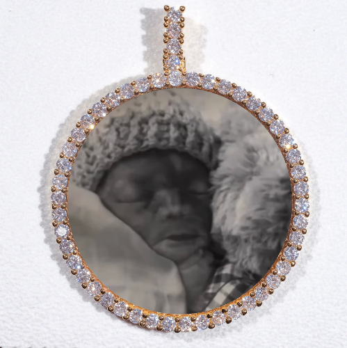 LARGE 3D CIRCLE CUSTOM PICTURE PENDANT