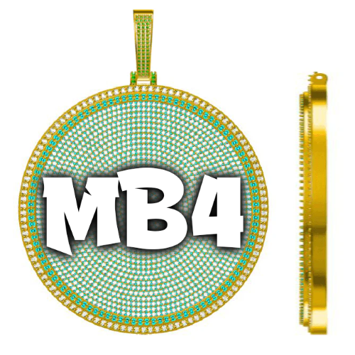 CUSTOM LETTER NECKLACE 3D BIG DISC