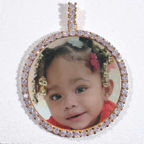 LARGE 3D CIRCLE CUSTOM PICTURE PENDANT
