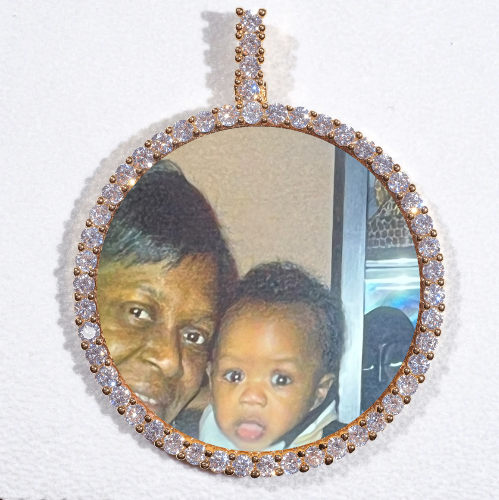 LARGE 3D CIRCLE CUSTOM PICTURE PENDANT