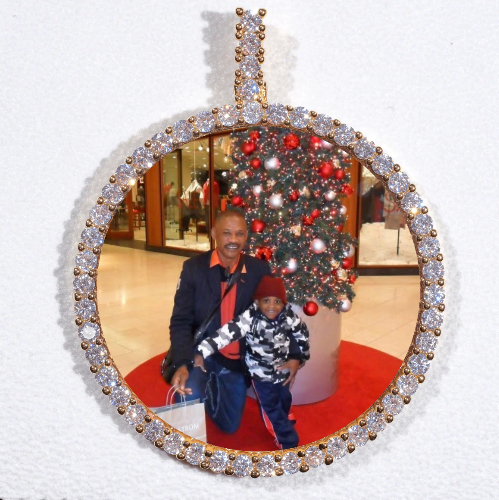 LARGE 3D CIRCLE CUSTOM PICTURE PENDANT