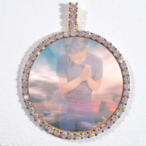 LARGE 3D CIRCLE CUSTOM PICTURE PENDANT