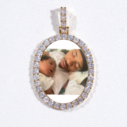 3D Oval Custom Picture Pendant
